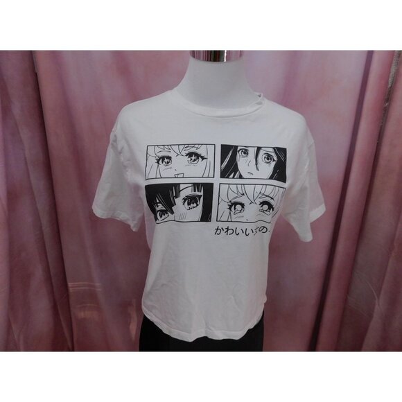 OG Organic Generation Japanese Anime Cropped Tee Women Small White Top - Picture 1 of 8